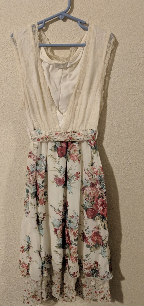 Lacy White and Floral Dress
